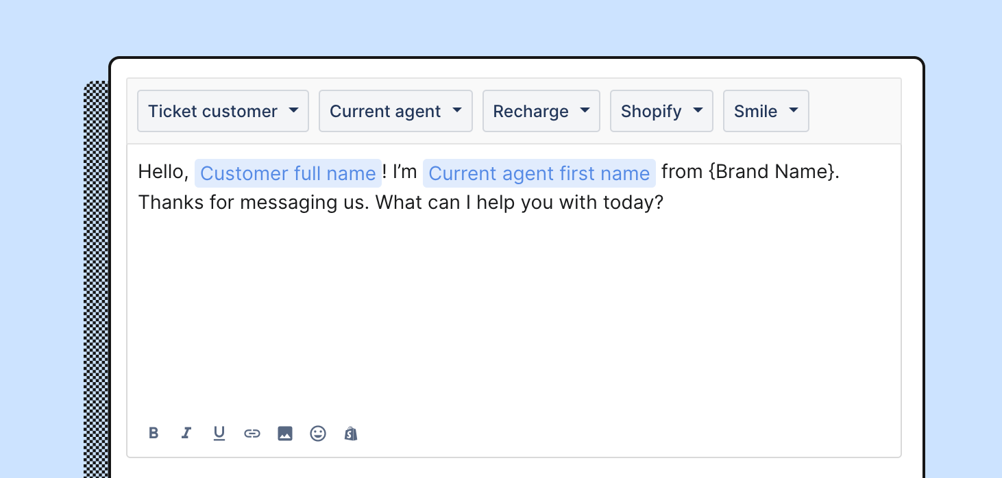 Agent introduction template for SMS