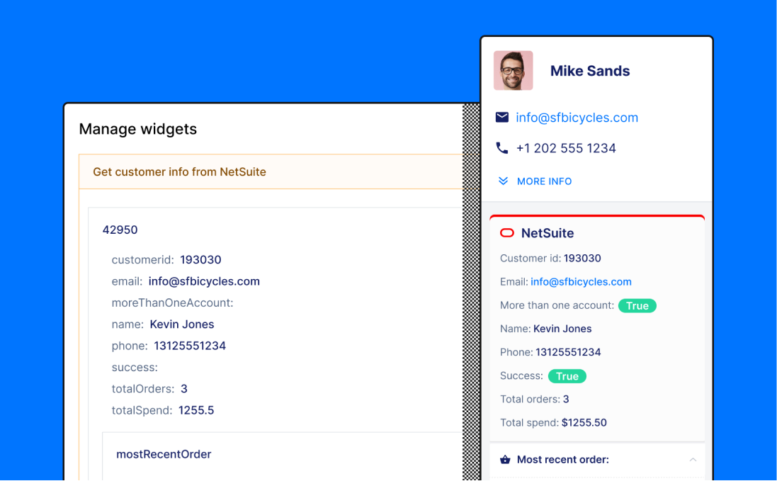 Screenshot of NetSuite integration with Gorgias