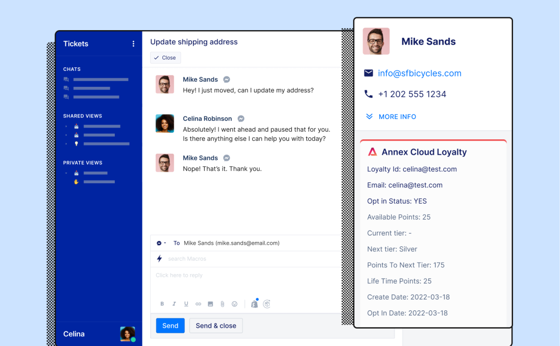 Screenshot of Annex Cloud integration with Gorgias