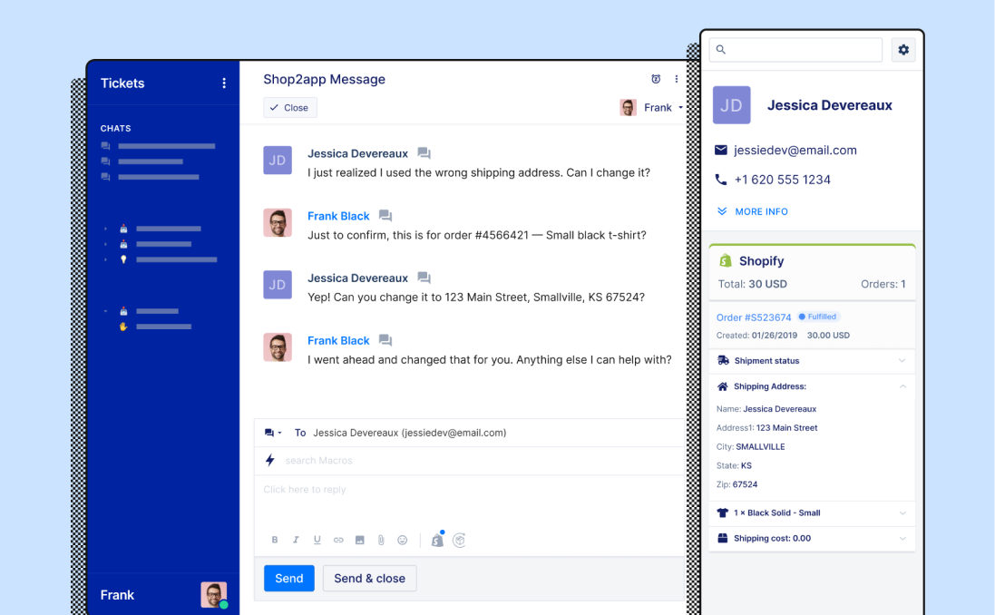 Screenshot of Okendo integration with Gorgias