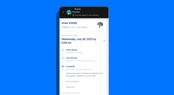 Gorgias self-service order tracking flow is a simple way for customers to see the status of their order without an agent.