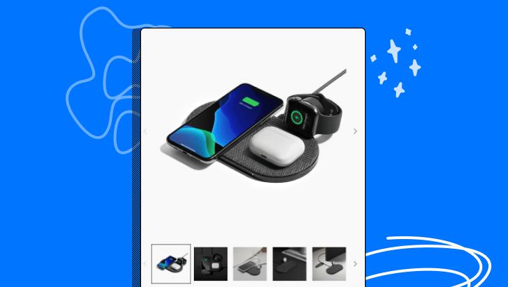 NAtive Union's charging pad has three products, showing compatibility even if the shopper doesn't read the product description.