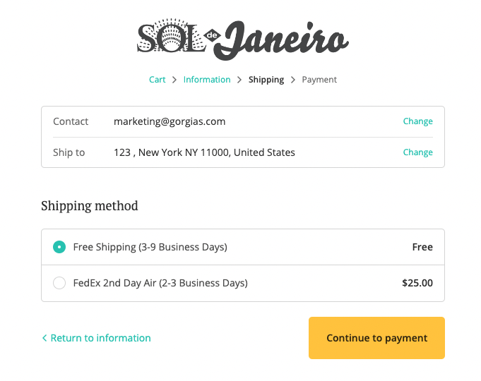 Sol de Janeiro offer multiple shipping options.