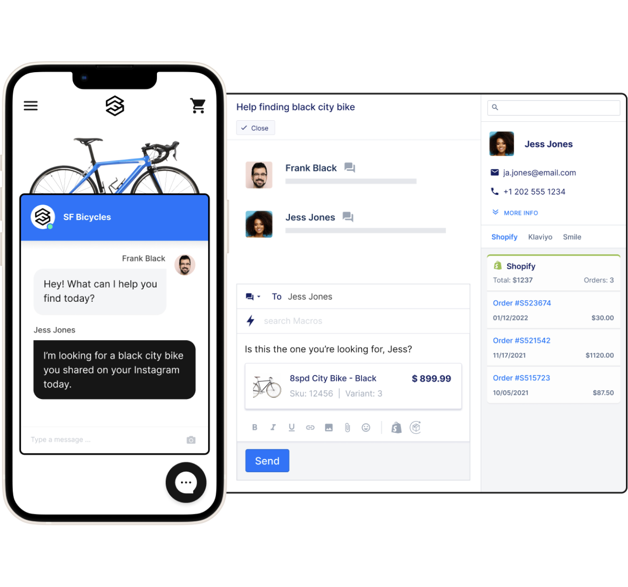 Gorgias' Product Picker lets agents easily link product cards to customers without leaving Gorgias.