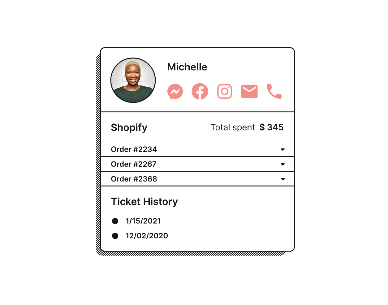 Gorgias gives you a customer overview so agents always have full context