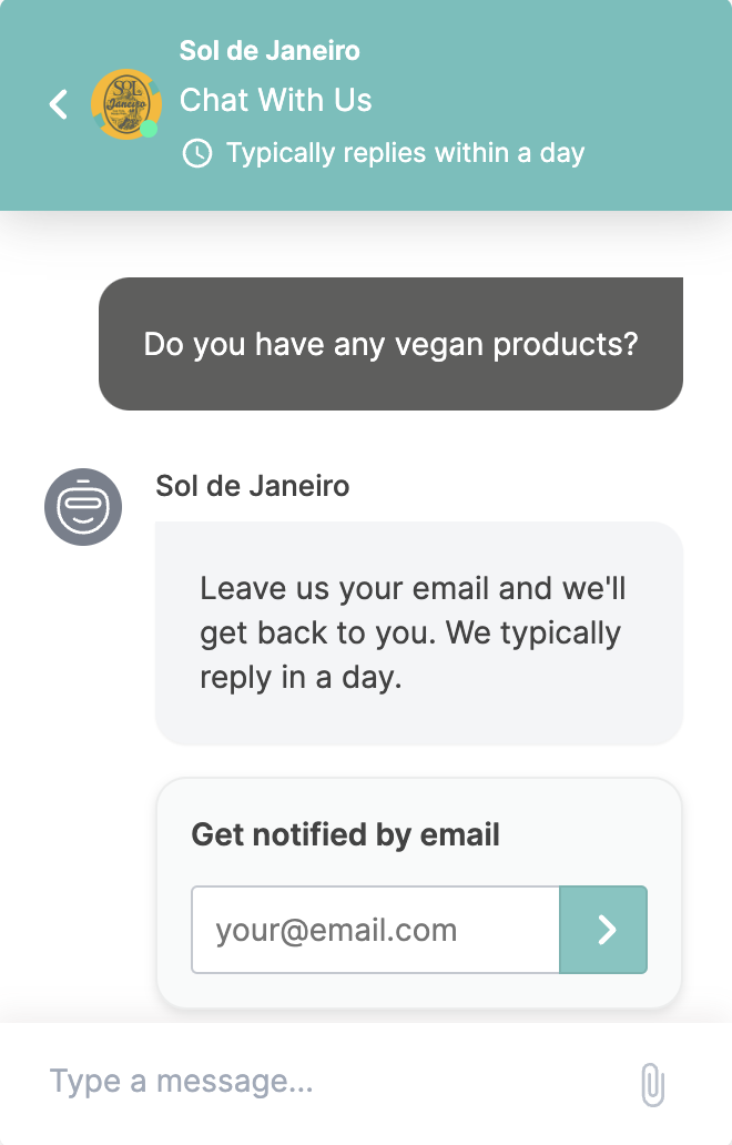 See how customers can use contact form to get answers even when you're not able to staff chat.