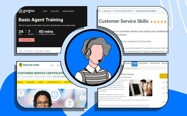 Customer service agent certification and courses.