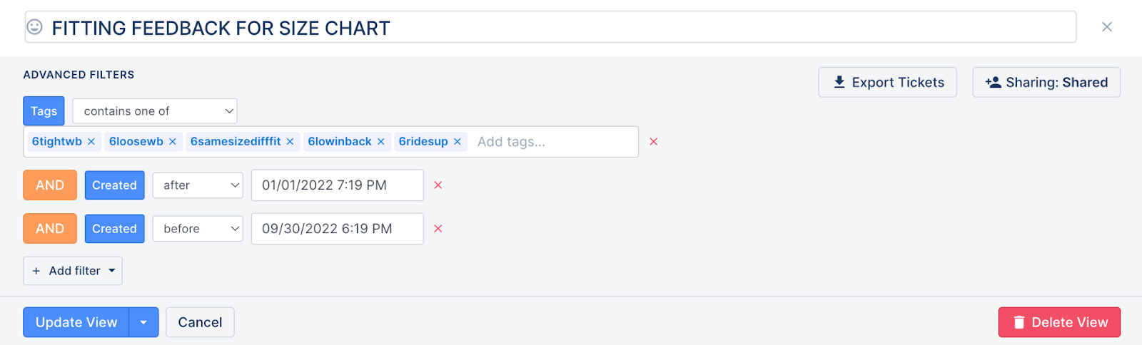 Use tags to organize customer feedback from customer support tickets in your helpdesk.