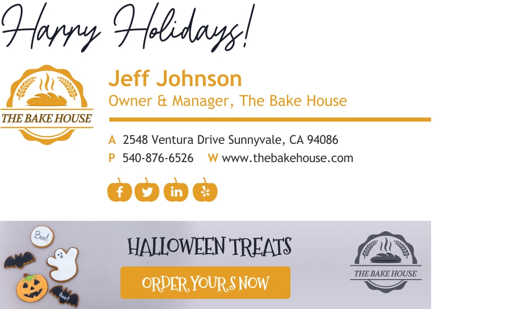 An example of an email signature.