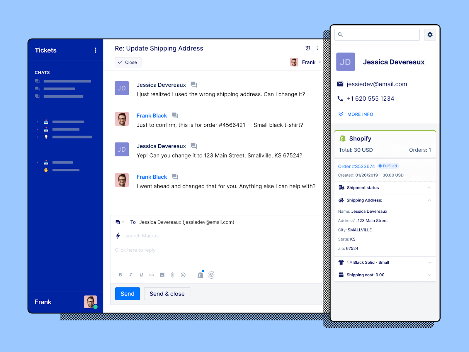 Personalize customer conversations with the Gorgias customer sidebar.