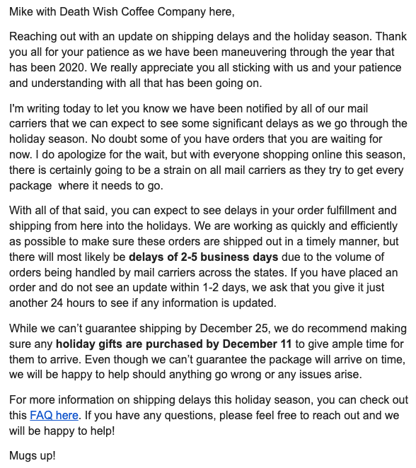 Customer apology email example.
