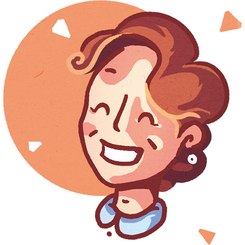 Happy character's face with a big smile