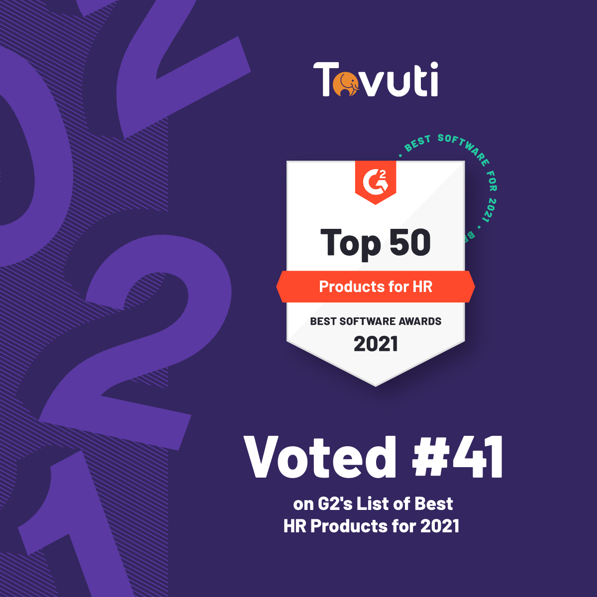 Tovuti Named to G2's "Best Products For HR" 2021 List