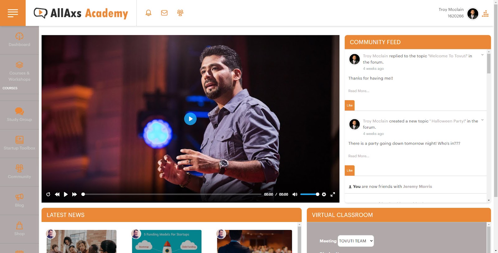 allaxs academy website screenshot