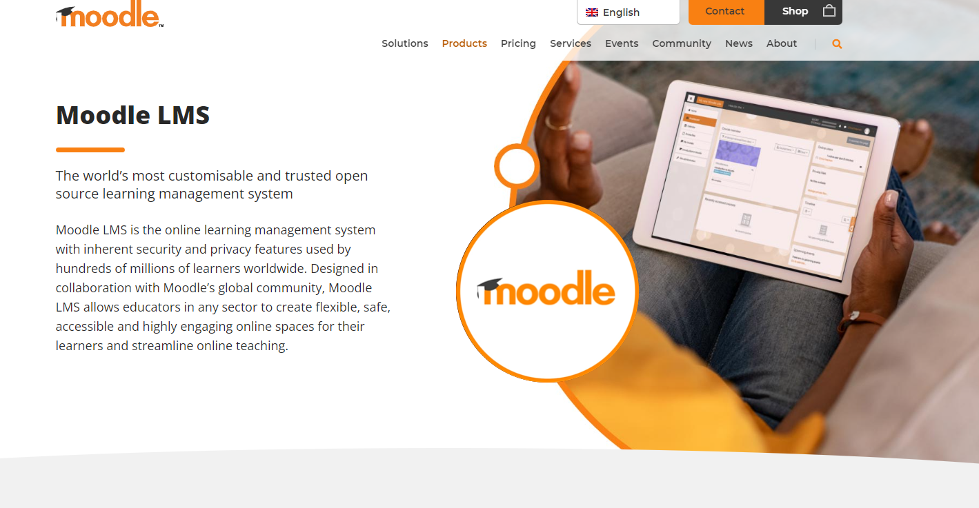 moodle homepage screenshot