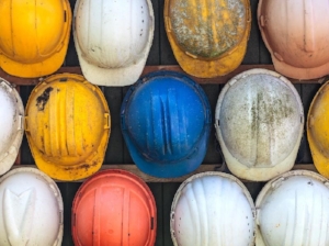 Assorted Dirty Hard Hats