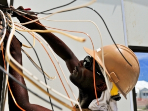 Electrician Wearing Hard Hat