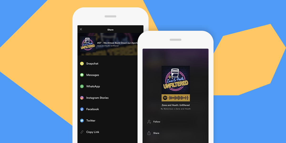Sharing podcast from Spotify
