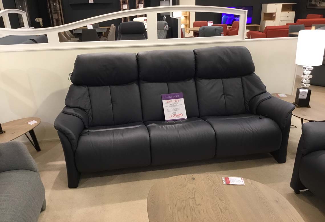Chester 3 Seater Manual Recliner Sofa with Gas Sprung Back