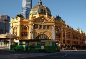 Flinder street Tram in Melbourne