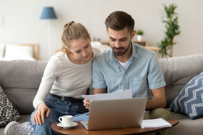 couple sorting finances