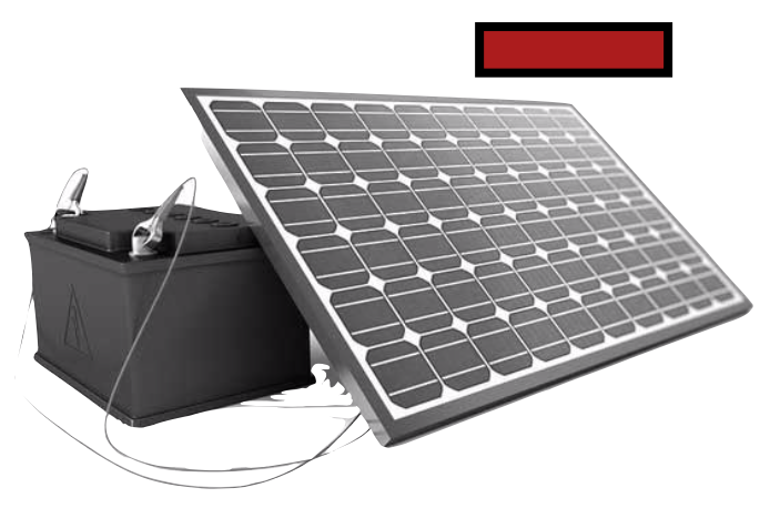 ein grauer Solarstromspeicher mit rotem Minus, was die Nachteile symbolisiert
