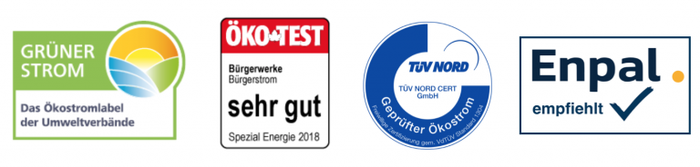 Auszeichnungen und Grünstrom Siegel vom Grünstrom Anbieter EWS Schönau
