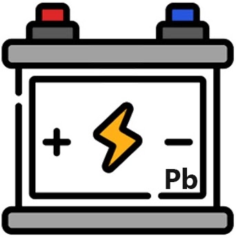 Eine stilisierte Blei-Säure-Batterie