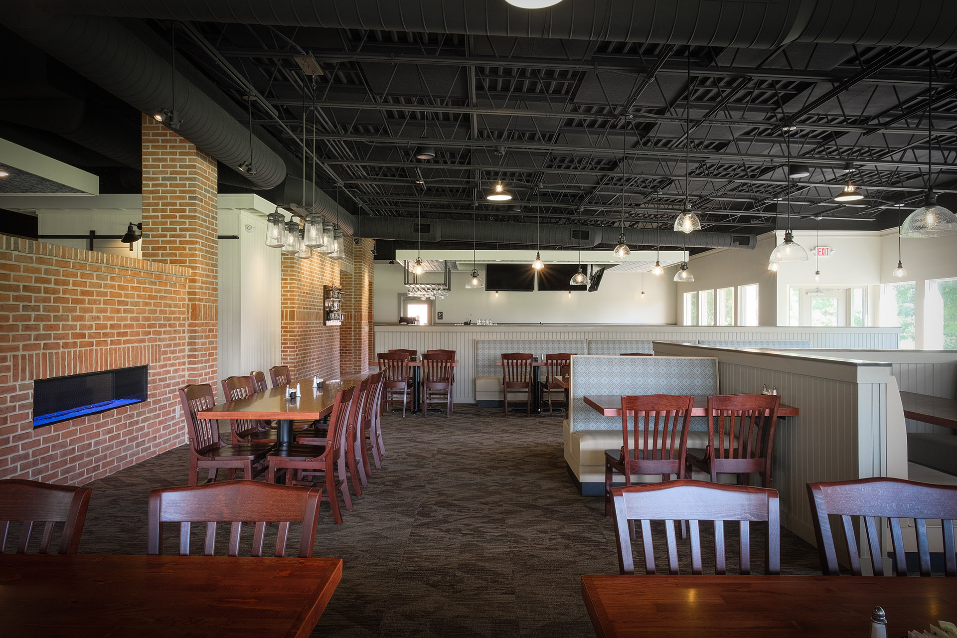 Blue collar dining room