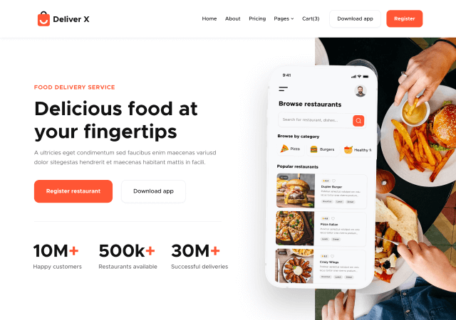 Deliver X - Delivery App Webflow Template By BRIX Templates