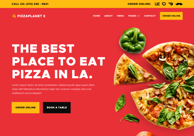 Pizzaplanet X - Pizza Restaurant Webflow Template By BRIX Templates