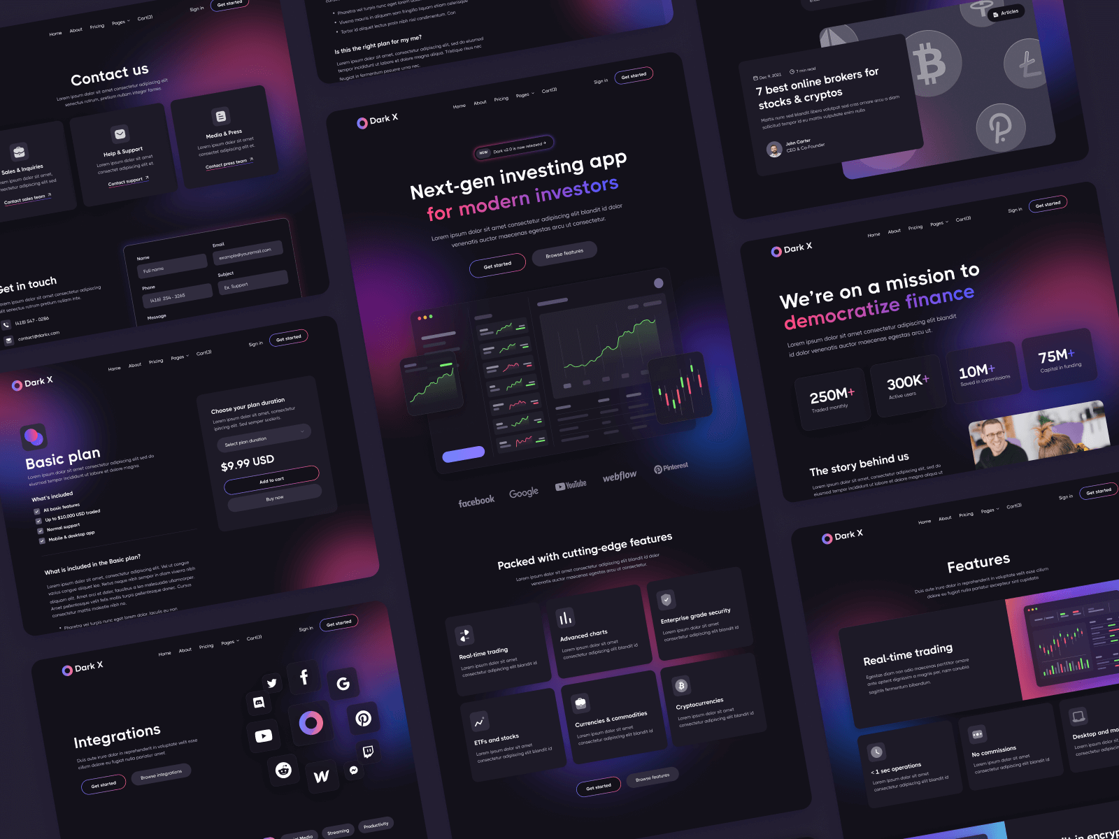 Dark Mode SaaS Webflow Template - Dark X | BRIX Templates