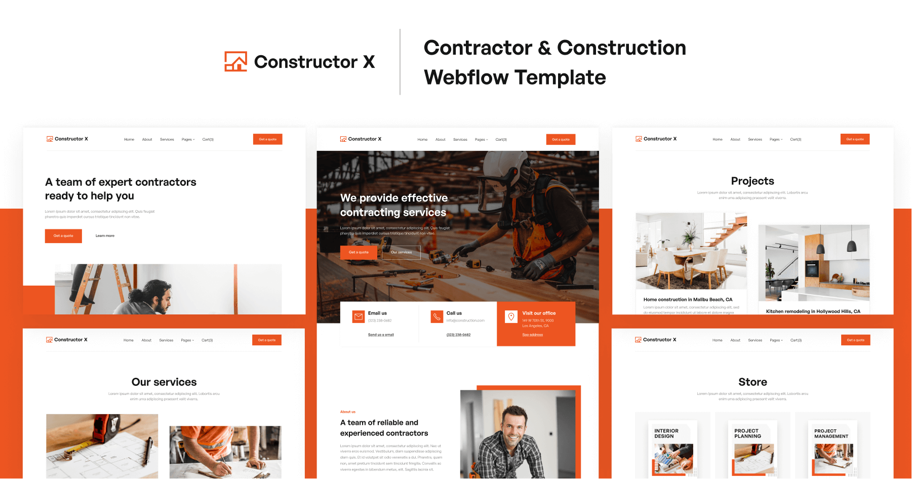 Contractor Construction Webflow Template Constructor X Brix Templates
