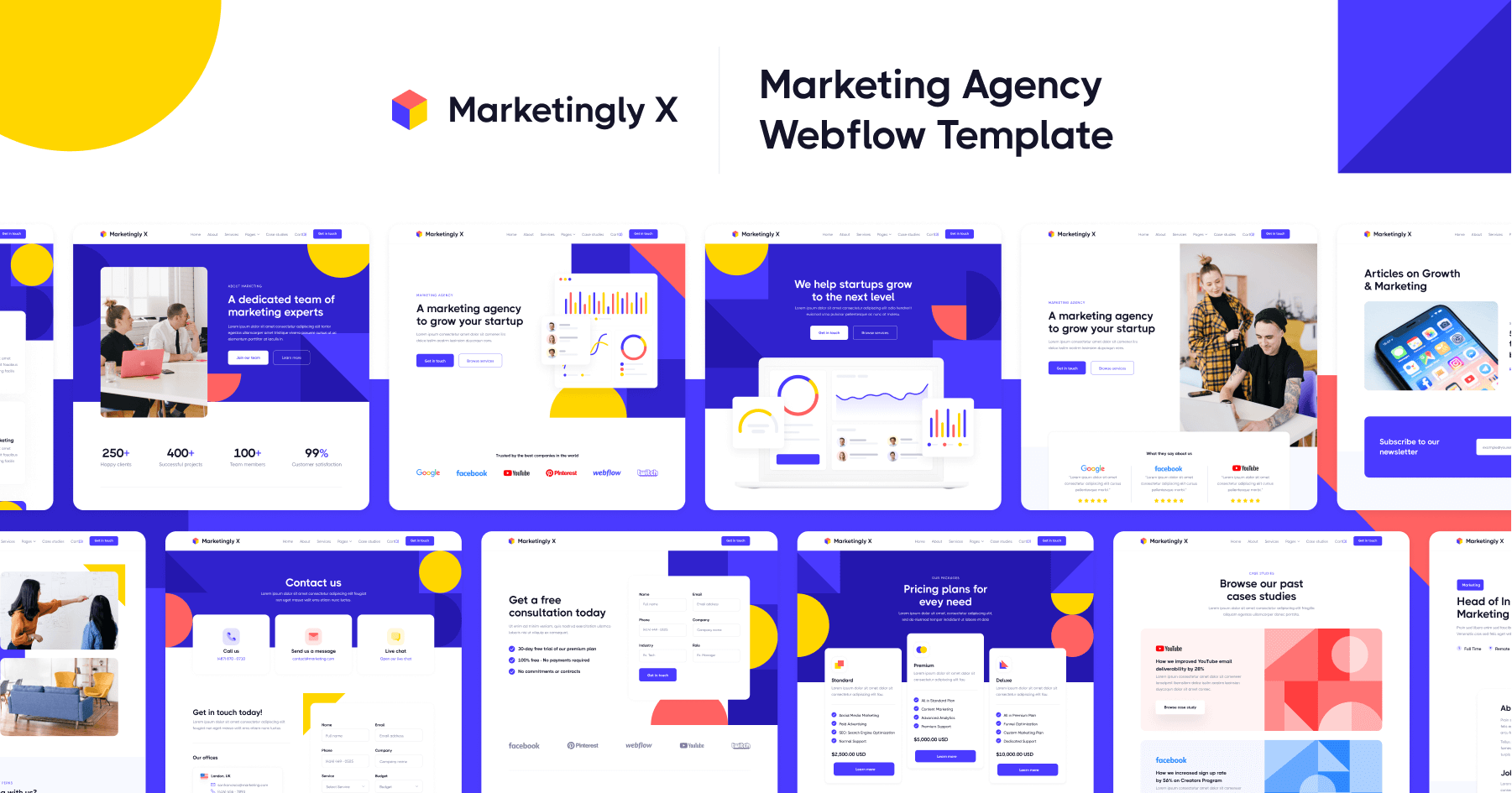Growth & Marketing Agency Webflow Template - Marketingly X | BRIX Templates