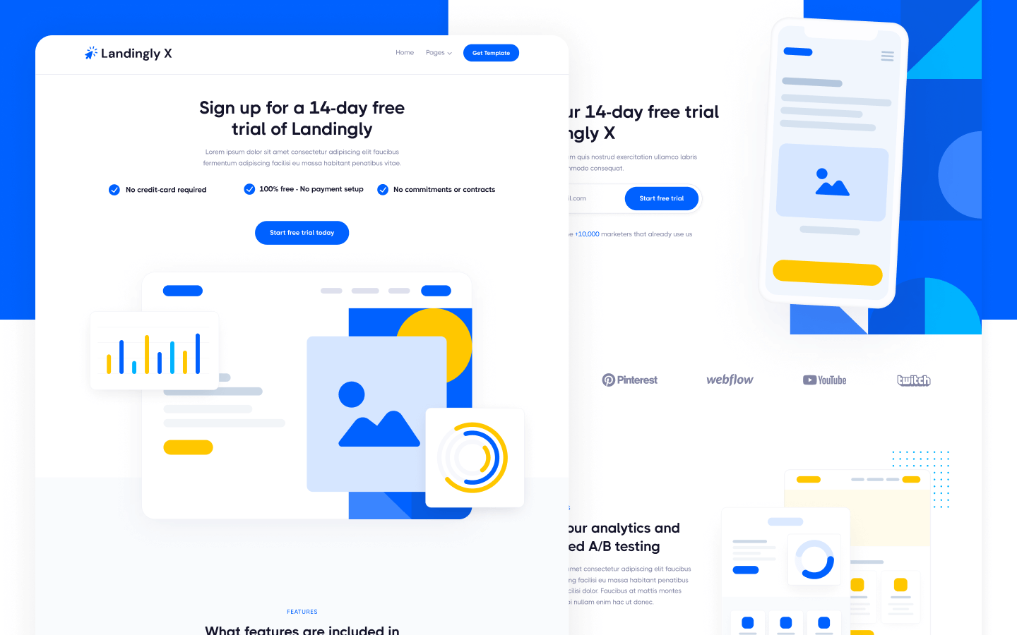 Free Trial Landing Page Webflow Template