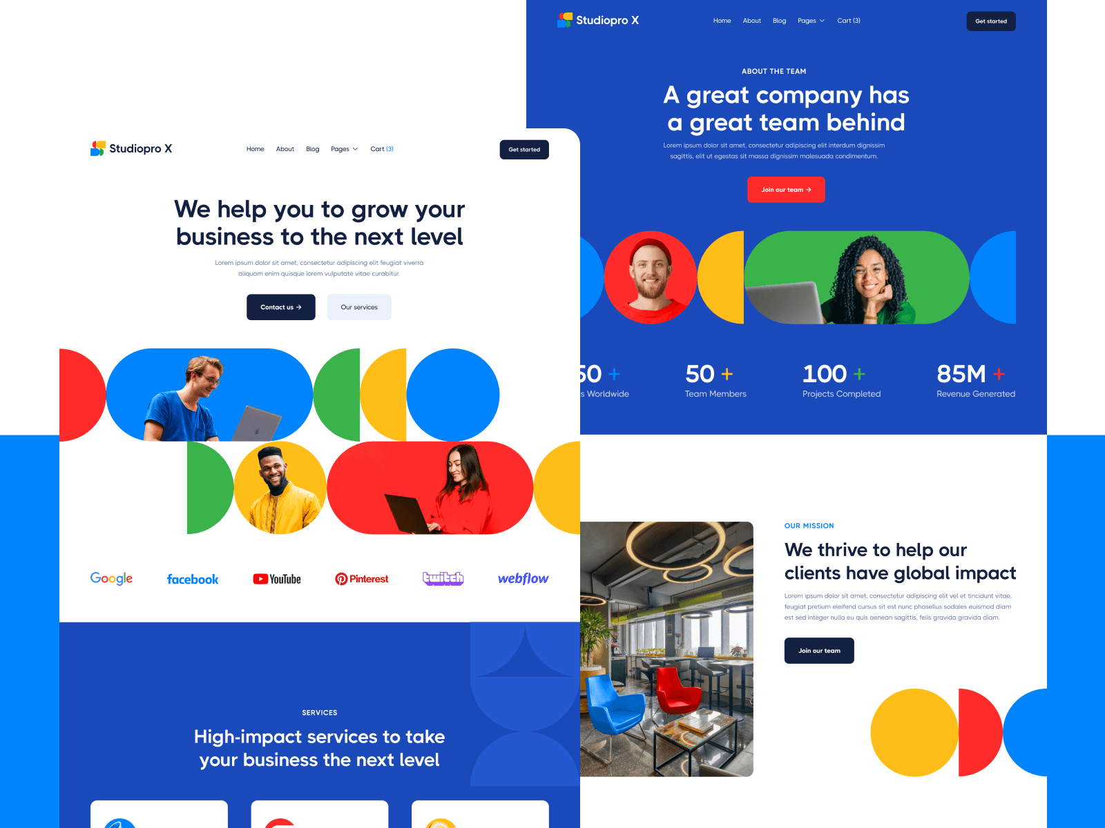 Inbound Marketing Agency Webflow Template Studiopro X BRIX Templates