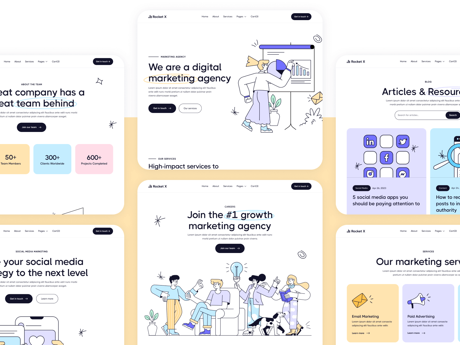 Marketing Agency Webflow Template Rocket X BRIX Templates