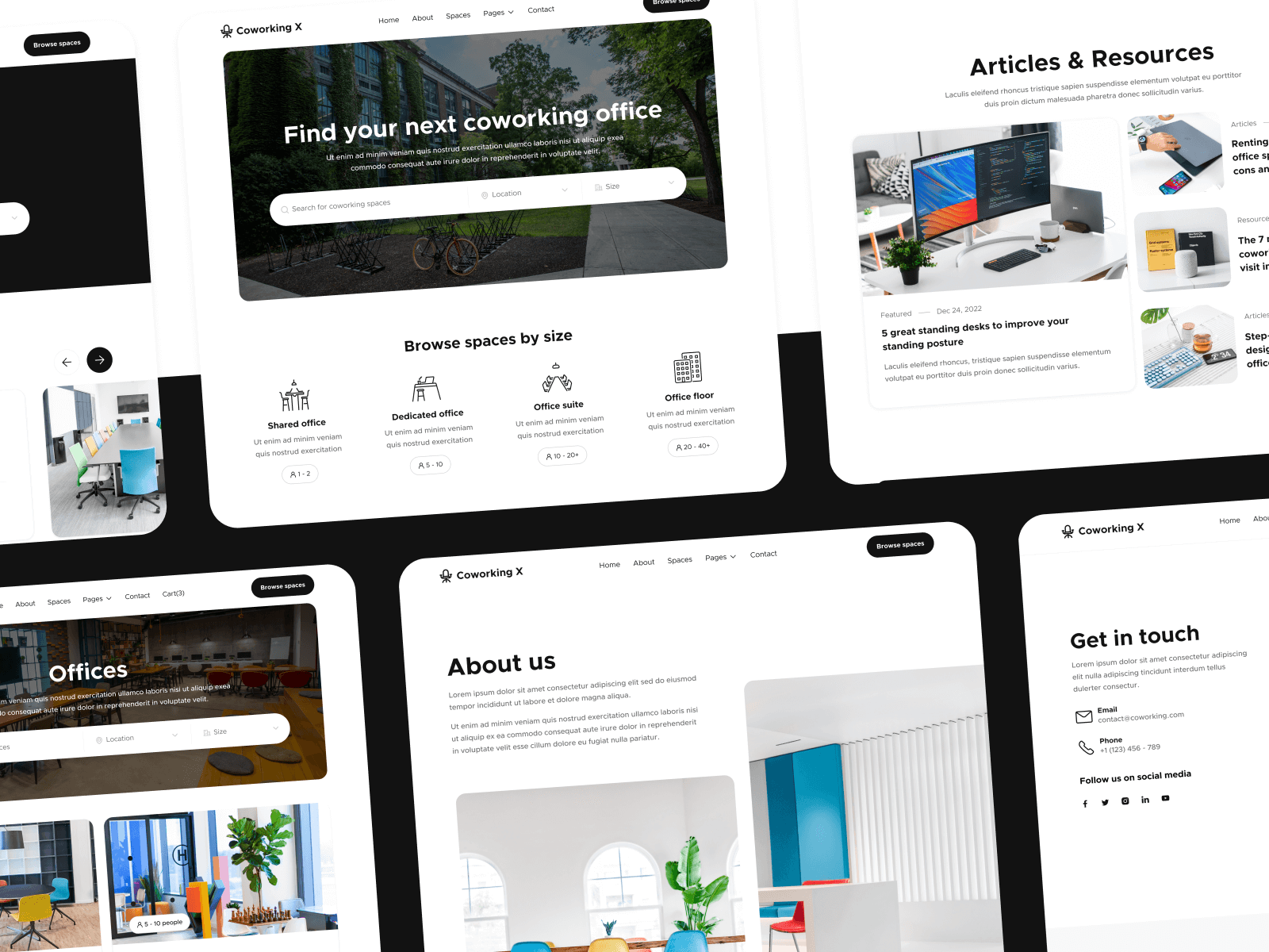 Commercial Real Estate flow Template Coworking X BRIX Templates