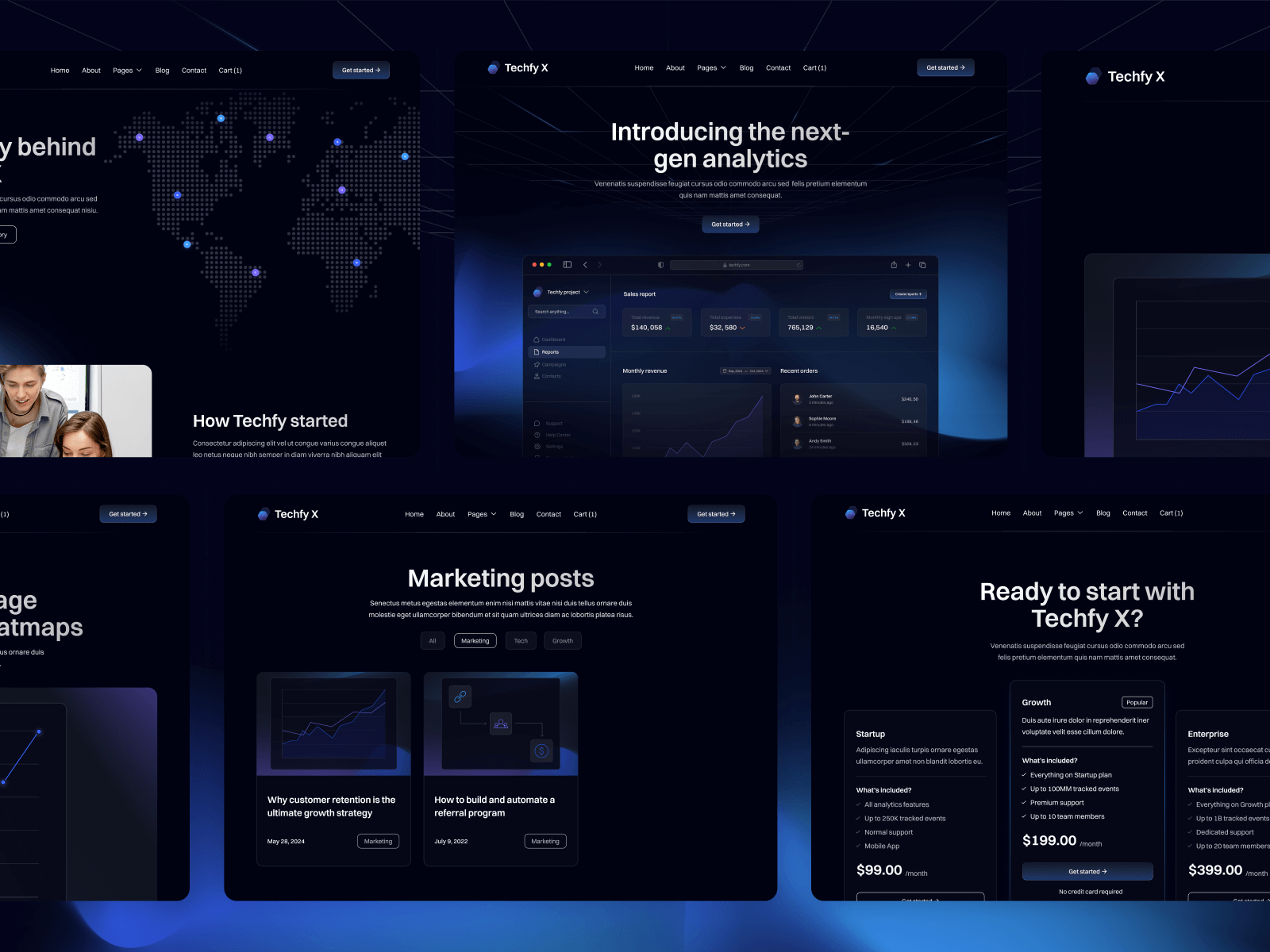 Dark Mode Startup Webflow Template - Techfy X | BRIX Templates