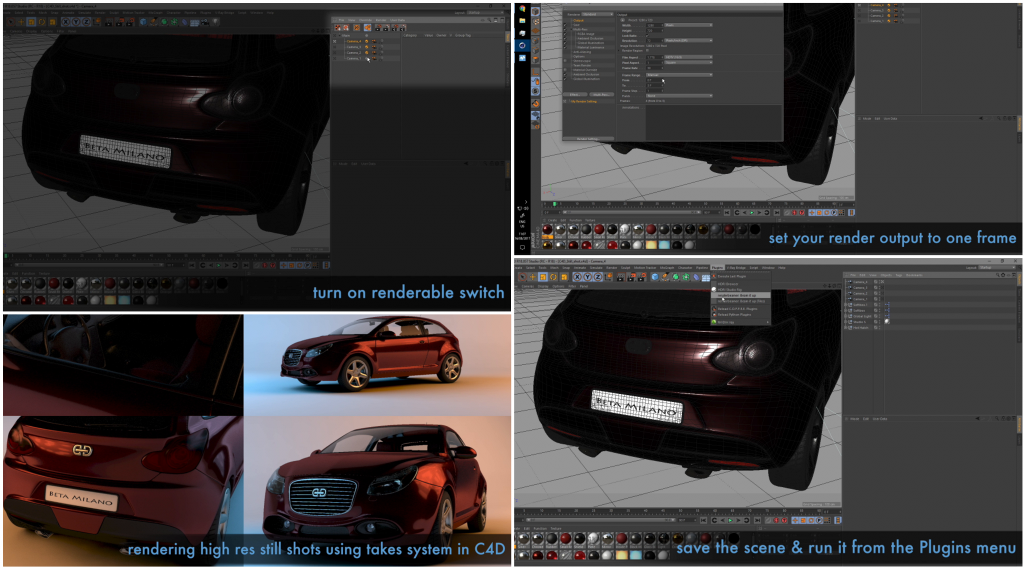 Multi Camera stills in Cinema 4D | GarageFarm