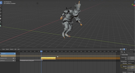 NLA エディタのアクション ストリップ編集モードからタブを外す