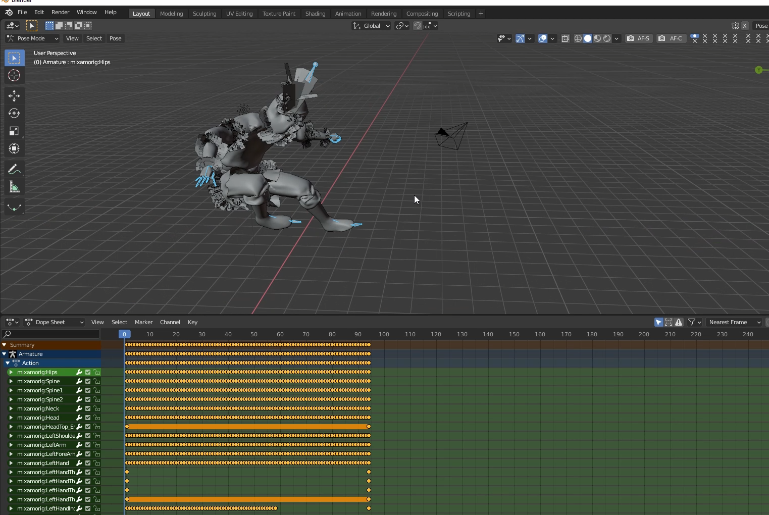 グラフ エディタまたはドープ シート エディタ