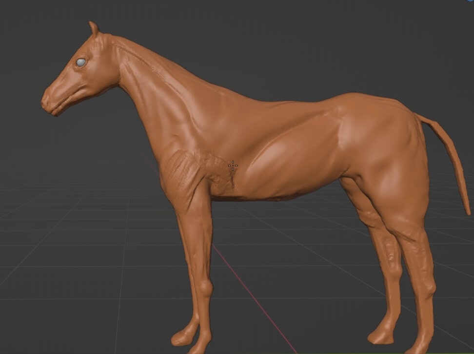 四足のベースメッシュを実際に四足動物の形にする