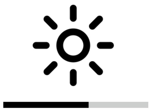 Sonne und Balken als Helligkeitssymbole