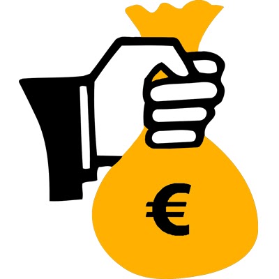 Eine Hand, die einen Geldsack hält und damit den finanziellen Aspekt von Solaranlagen symbolisiert