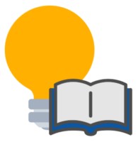 Eine gelbe Glühbirne mit Buch