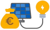 Ein Solarpanel, das Strom einspeist