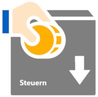 Ein Icon, das eine Steuersenkung symbolisiert
