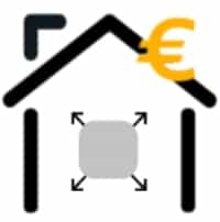 Eine Abbildung eines Hauses mit Euro Symbol