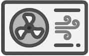 Ein graues Icon einer Luft-Luft-Wärmepumpe
